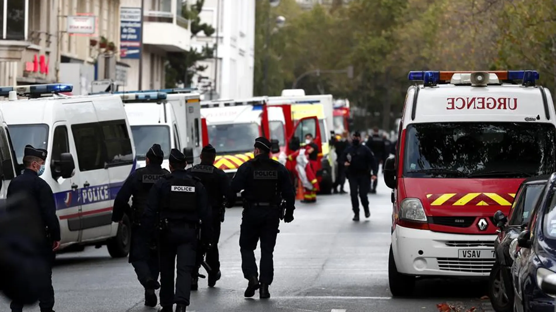 Imágenes de archivo de la policía y los bomberos franceses