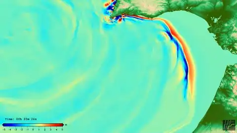 Tsunami acercándose a España Tsunami acercándose a España