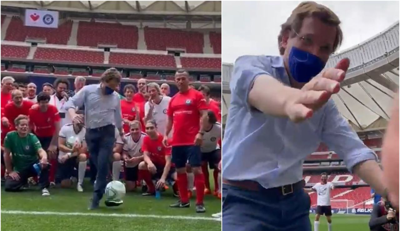 El pelotazo de rabona de José Luis Martínez-Almeida a un fotógrafo en el Metropolitano: "Lo he vuelto a hacer" El pelotazo de rabona de José Luis Martínez-Almeida a un fotógrafo en el Metropolitano: "Lo he vuelto a hacer"