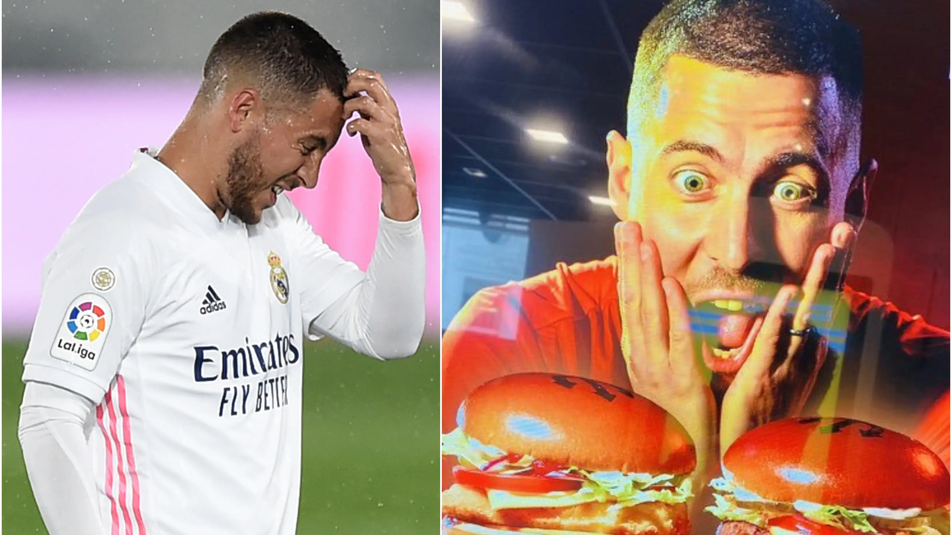 La imagen viral de Hazard anunciando hamburguesas del McDonalds