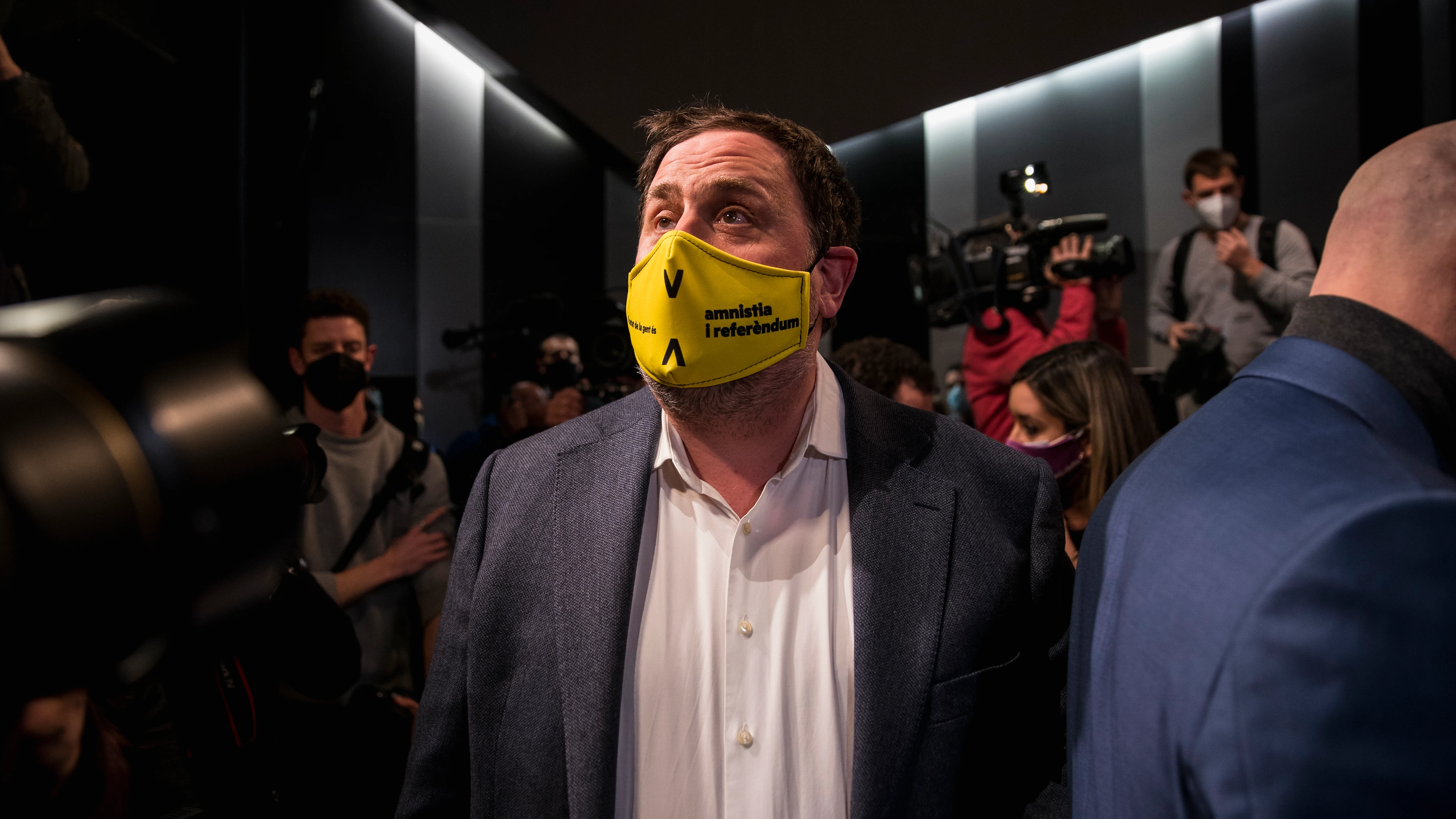 Oriol Junqueras, durante un acto de campa&ntilde;a