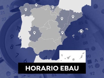 Horario de la Evau en Cataluña, Comunidad Valenciana, Aragón, Extremadura, Galicia, Asturias, País Vasco y Baleares