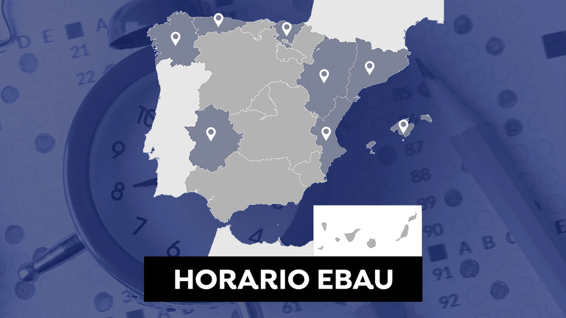 Horario de la Evau en Cataluña, Comunidad Valenciana, Aragón, Extremadura, Galicia, Asturias, País Vasco y Baleares