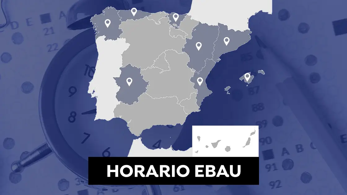 Horario de la Evau en Catalu&ntilde;a, Comunidad Valenciana, Arag&oacute;n, Extremadura, Galicia, Asturias, Pa&iacute;s Vasco y Baleares