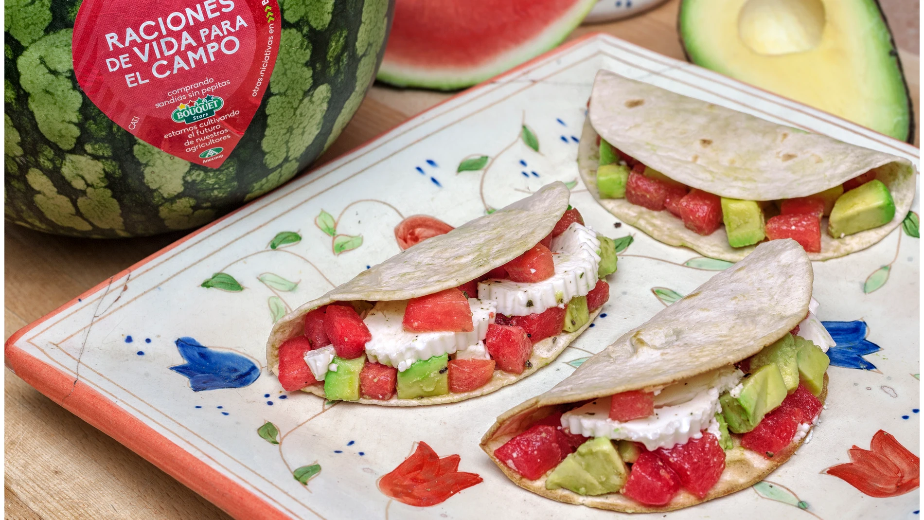 Tacos de sandía Bouquet, una receta sencilla y ligera