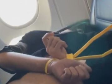 El momento en el neutralizan al hombre en el avión 