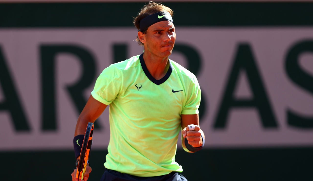 Rafa Nadal celebra un punto ante Sinner en Roland Garros Rafa Nadal celebra un punto ante Sinner en Roland Garros