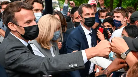 Emmanuel Macron, en un acto electoral Francia