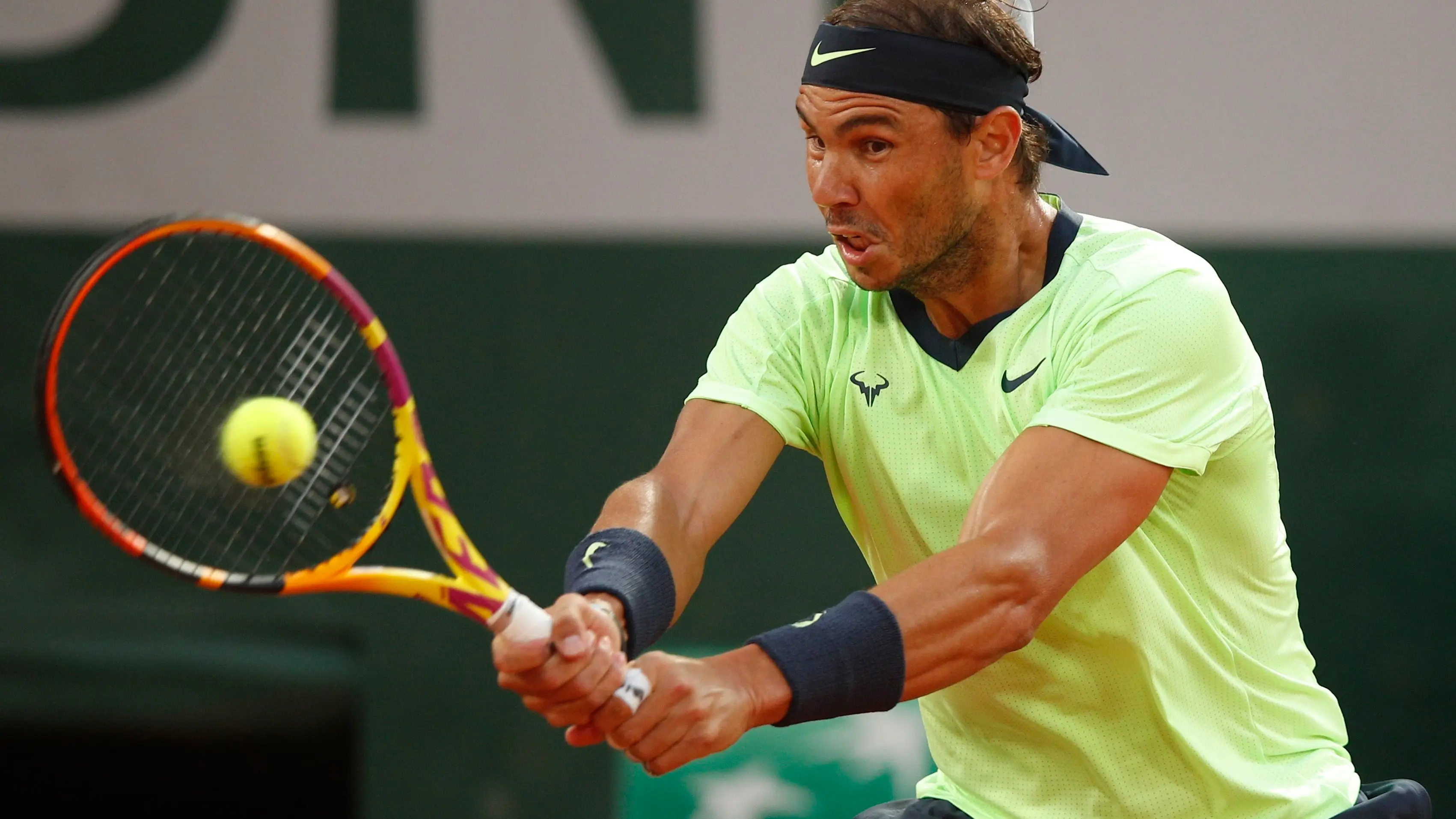 Rafa Nadal, en acción en Roland Garros Rafa Nadal, en acción en Roland Garros
