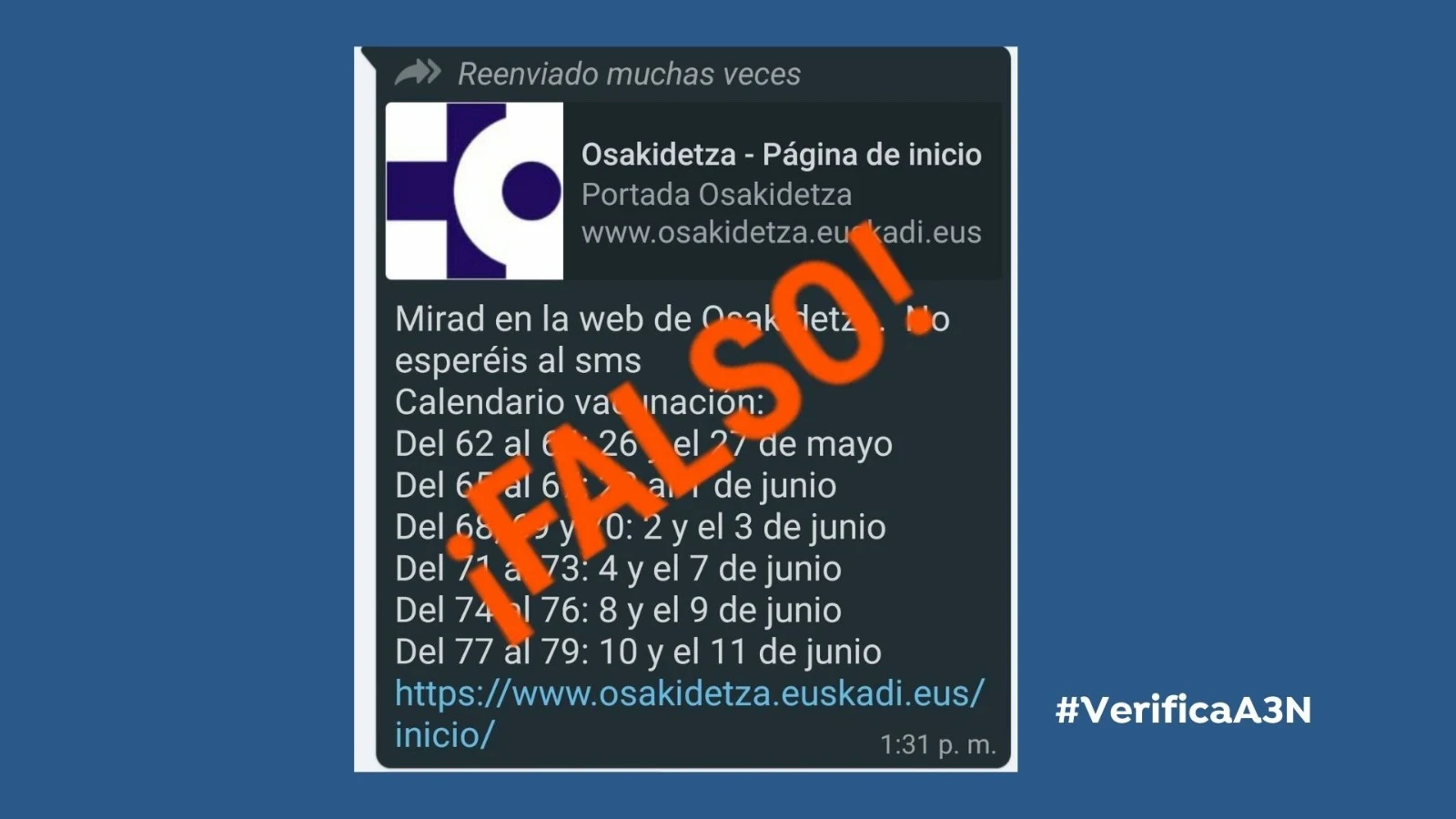 Bulo sobre el calendario de vacunaci&oacute;n en Euskadi.