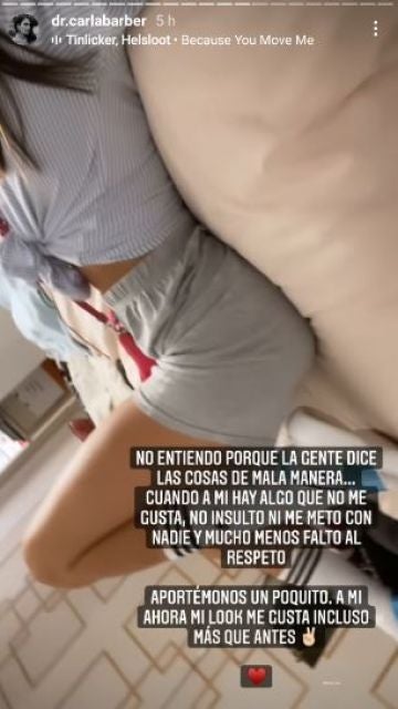 Carla Barber responde a las críticas