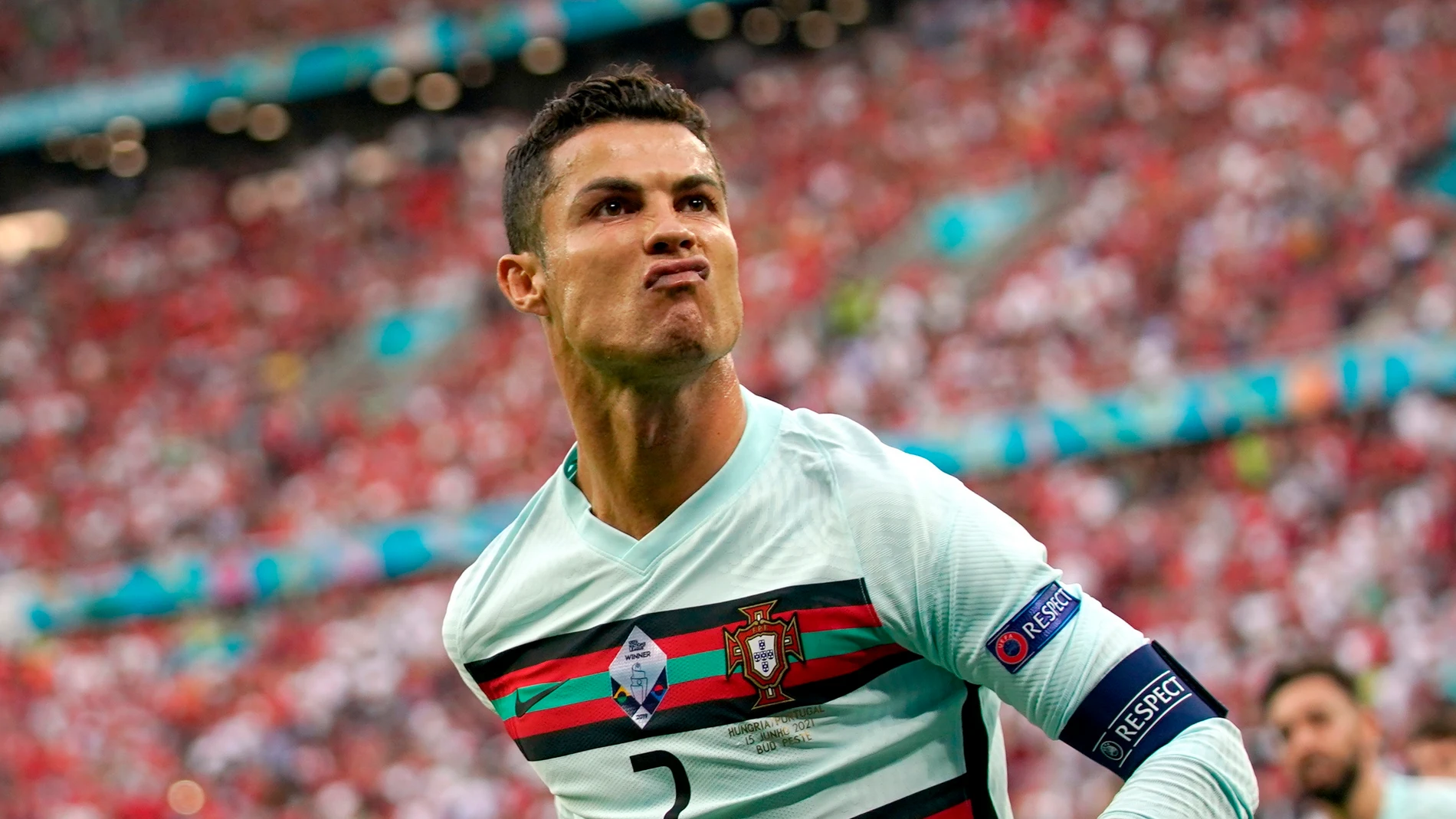 Cristiano Ronaldo celebra un gol ante Hungría en la Eurocopa