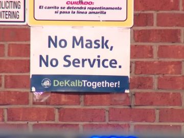 Cartel de mascarilla en Dekalb