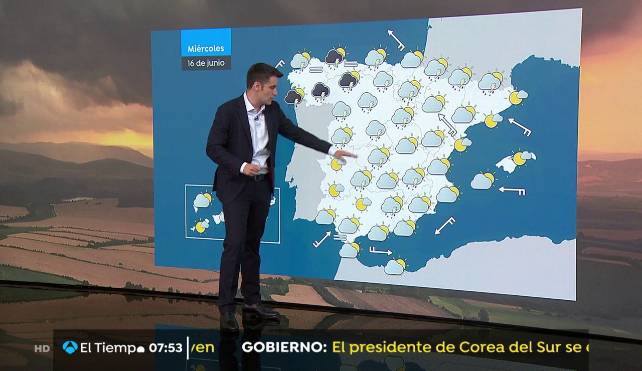 La previsión del tiempo hoy: Lluvias con tormentas en el tercio norte e interior peninsular La previsión del tiempo hoy: Lluvias con tormentas en el tercio norte e interior peninsular