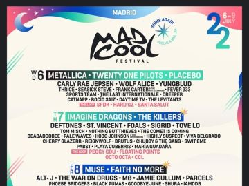 Metallica, The Killers e Imagine Dragons, en el cartel de festival Mad Cool de Madrid en 2022