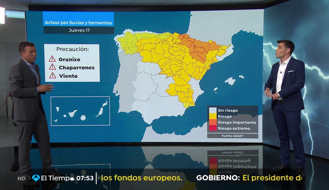 La previsión del tiempo hoy: Lluvias fuertes y con granizo en Aragón, Navarra y Pirineos La previsión del tiempo hoy: Lluvias fuertes y con granizo en Aragón, Navarra y Pirineos
