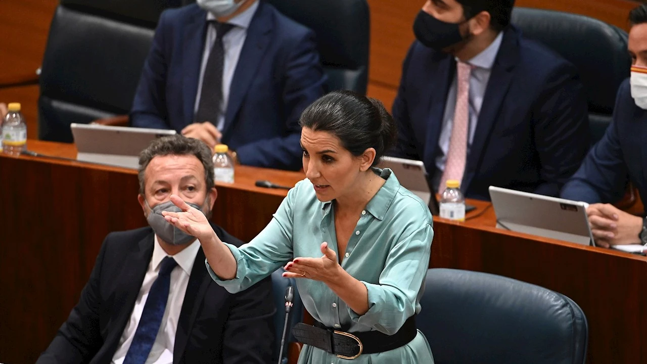 La portavoz de Vox en la Asamblea, Roc&iacute;o Monasterio, interviene en la segunda y &uacute;ltima sesi&oacute;n del debate de investidura de Isabel D&iacute;az Ayuso como presidenta de la Comunidad de Madrid