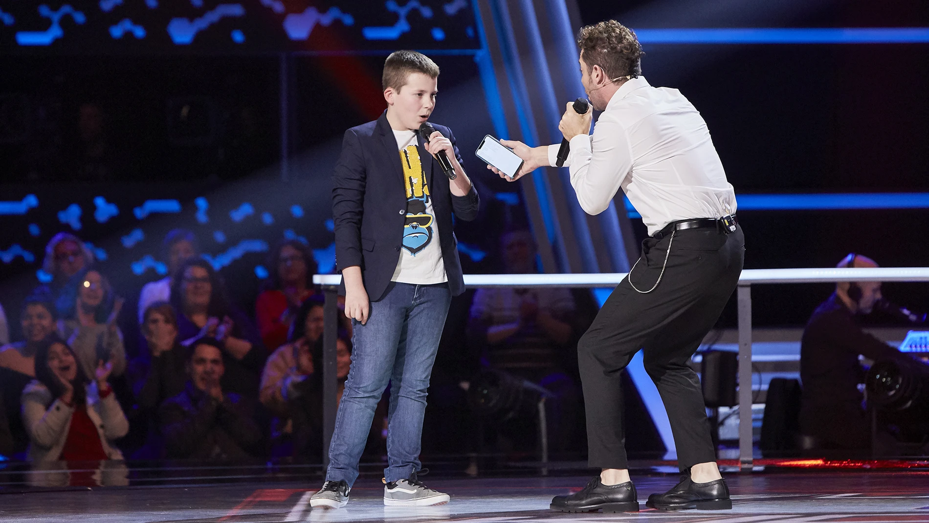 David Bisbal canta ‘Mucho más allá’ con Santiago Padilla en las Batallas de ‘La Voz Kids’