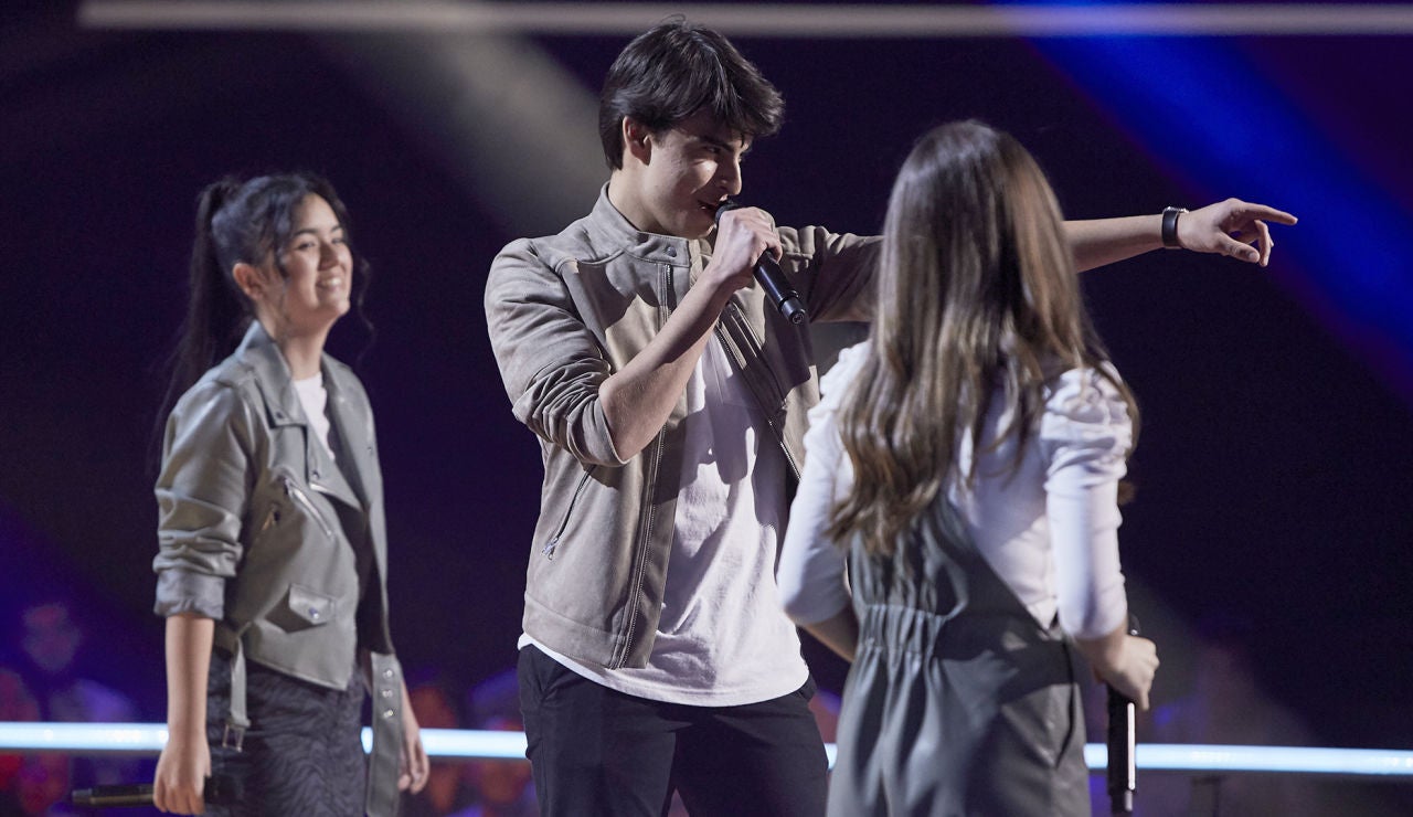 Alejandro, María y Sonia cantan ‘Somethin’ stupid’ en las Batallas de ‘La Voz Kids’