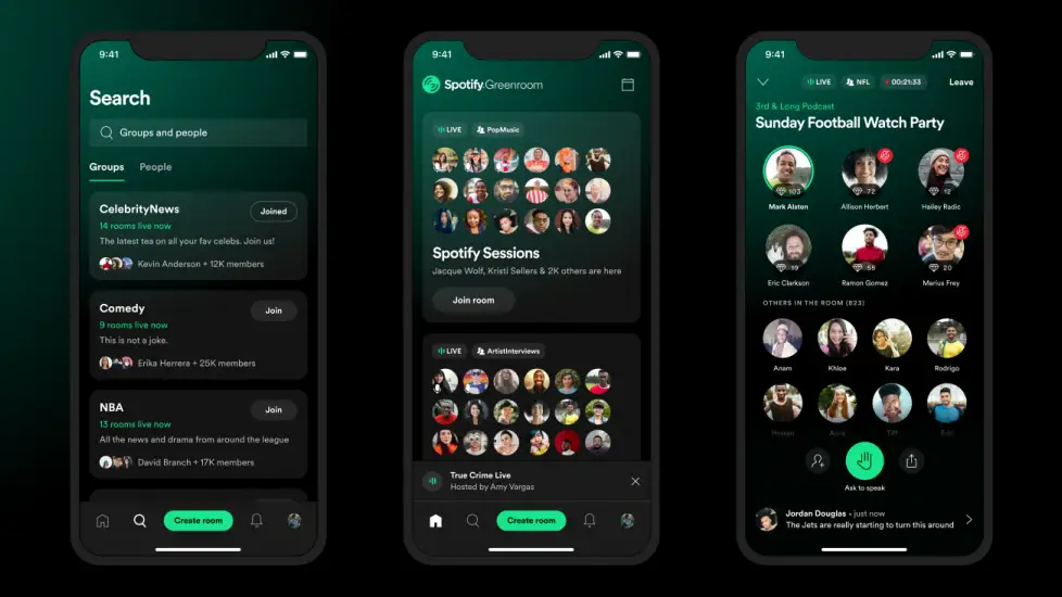 Nueva competencia para Clubhouse: Spotify apuesta por los podcast y crea la app Greenroom