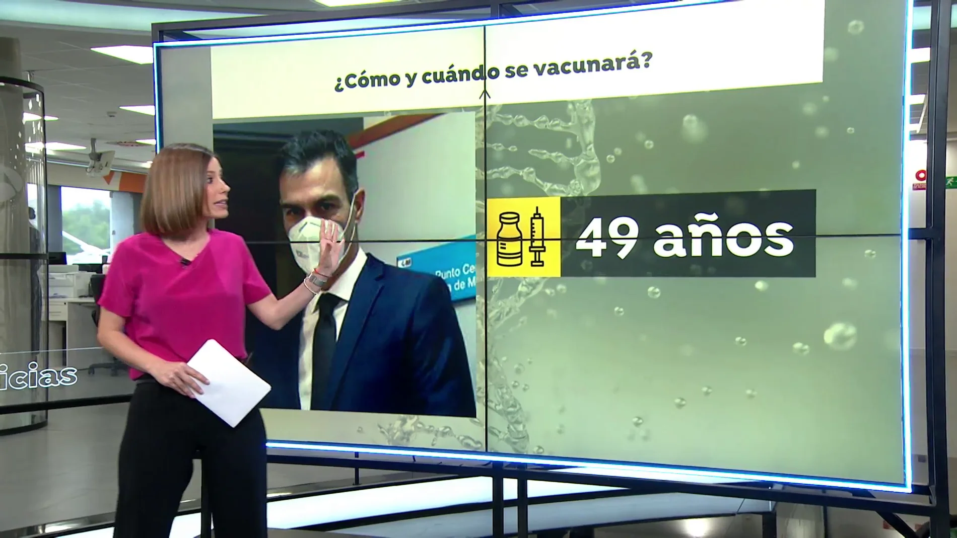 La vacunación de Pedro Sánchez, que le corresponde pronto por edad, será televisada