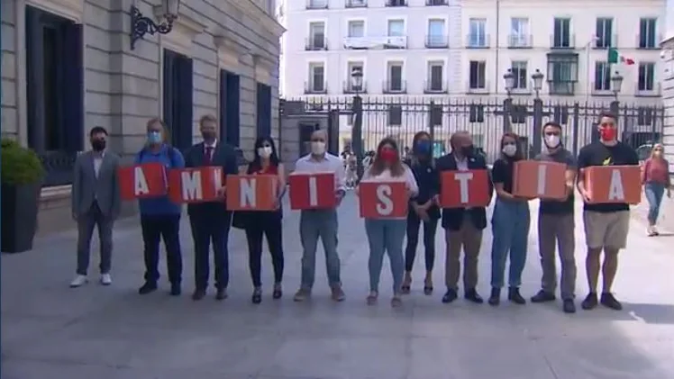 Independentistas catalanes piden la amnist&iacute;a
