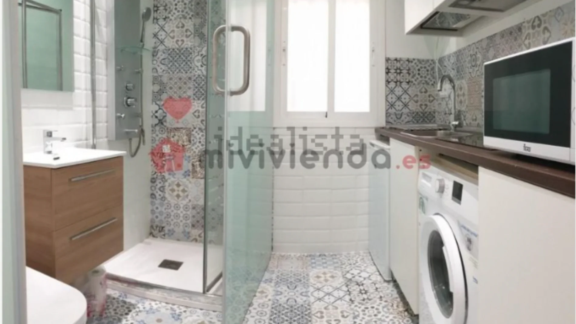 Idealista anuncia un piso con el baño dentro de la cocina por 550 euros al mes