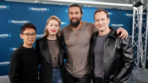Amber Heard, Patrick Wilson, Jason Momoa y James Wan Director y actores de 'Aquaman'