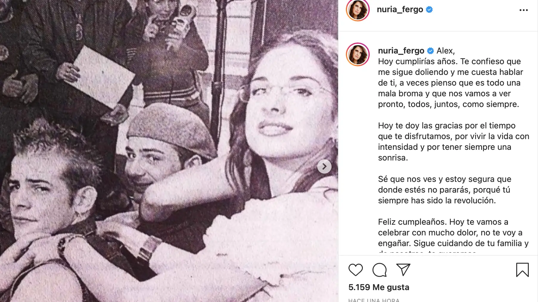 As&iacute; han felicitado Nuria Ferg&oacute;, Manu Tenorio o Ver&oacute;nica el cumplea&ntilde;os a &Aacute;lex Casademunt