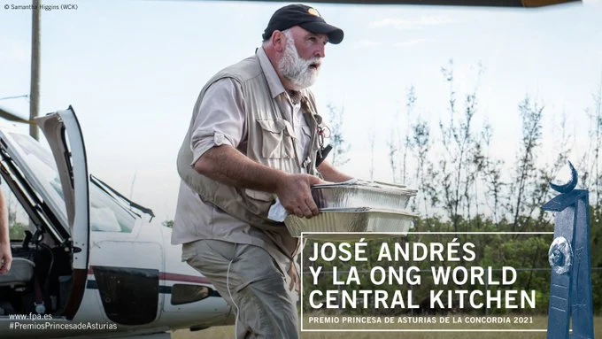 Jos&eacute; Andr&eacute;s y la ONG World Central Kitchen, premio Princesa de Asturias a la Concordia 2021