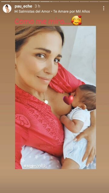 Paula Echevarría dando el pecho a su hijo Miguel