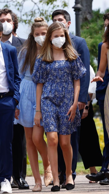 La princesa Leonor con un vestido estampado