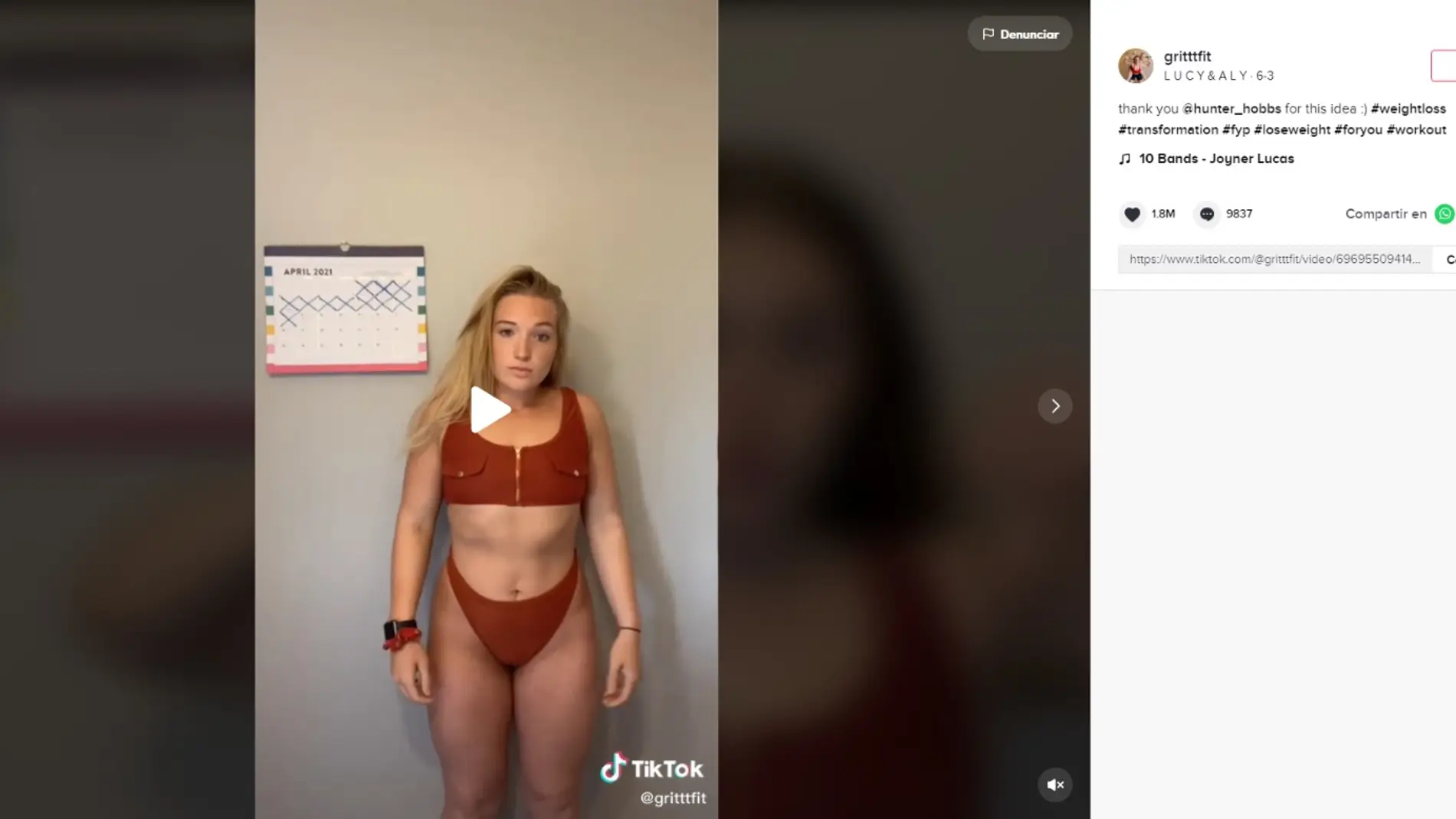 La transformación de una usuaria de TikTok