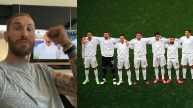 Sergio Ramos, uno más apoyando a España ante Suiza: así vivió el himno español antes del comienzo de los cuartos de la Eurocopa