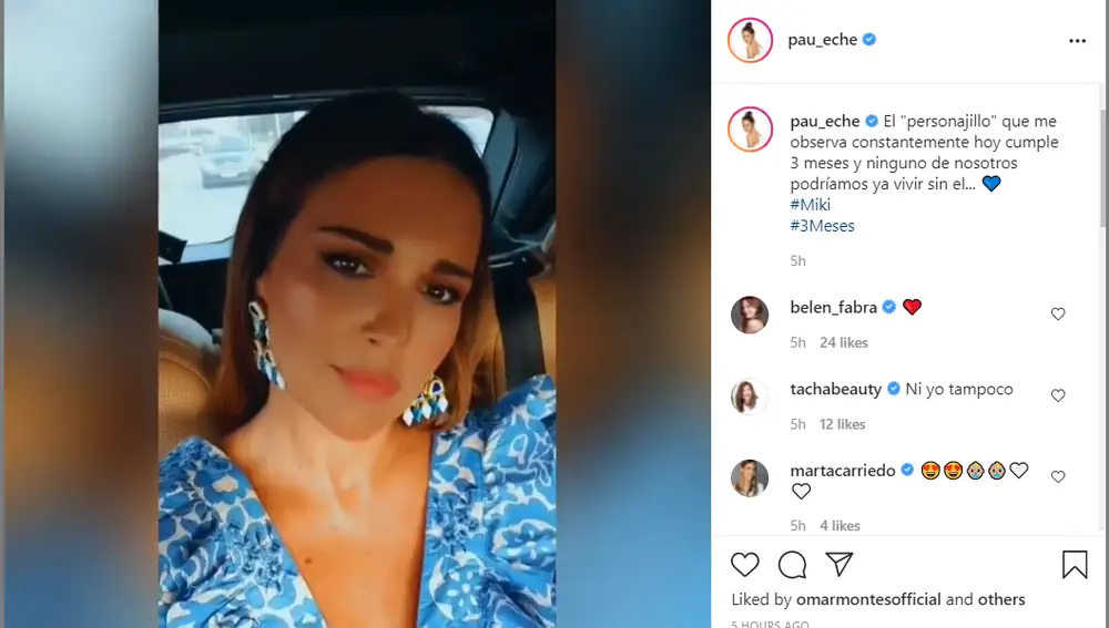 Paula echevarría felicita el tercer mes de su bebe