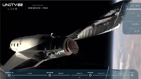 Viaje de Richard Branson al espacio en el primer vuelo comercial de la historia, streaming en directo Viaje de Richard Branson al espacio en el primer vuelo comercial de la historia, streaming en directo