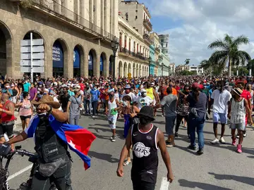 Manifestaciones contra el Gobierno en La Habana, en Cuba
