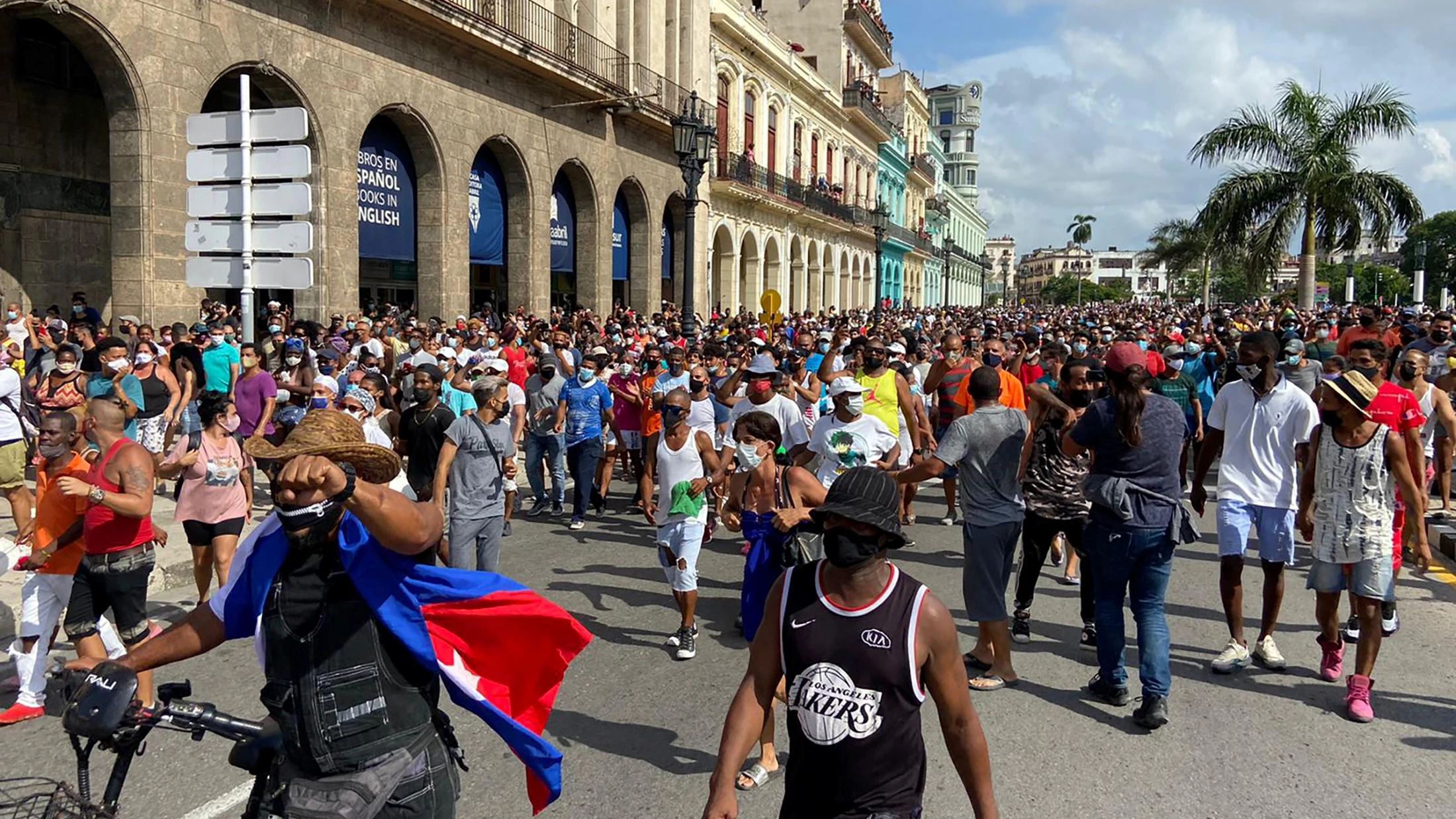 Manifestaciones contra el Gobierno en La Habana, en Cuba Manifestaciones contra el Gobierno en La Habana, en Cuba