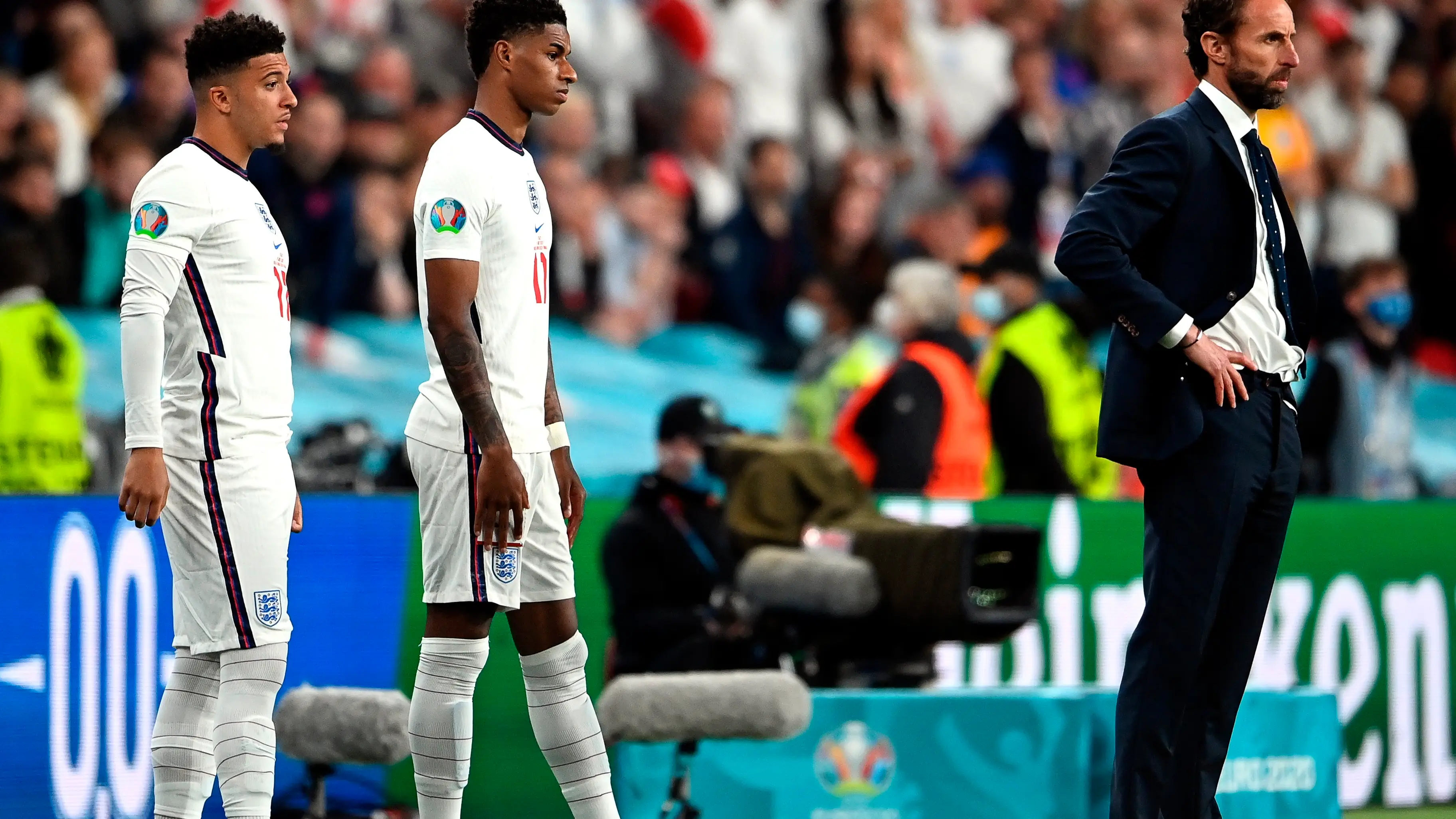Jadon Sancho y Marcus Rashford antes de saltar al césped de Wembley Jadon Sancho y Marcus Rashford antes de saltar al césped de Wembley