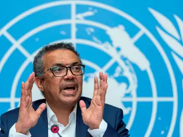 El director general de la OMS, Tedros Adhanom Ghebreyesus, durante una comparecencia ante la prensa El director general de la OMS, Tedros Adhanom Ghebreyesus, durante una comparecencia ante la prensa