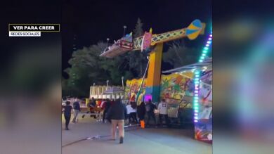 Terror en una atracción de feria que se descuelga en funcionamiento y es parada por varios asistentes