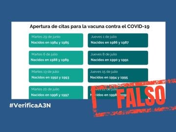 No es cierto que Murcia vacunar&aacute; a los nacidos en 1994 y 1995 a partir del 15 de julio