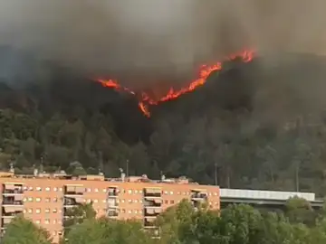 Un espectacular incendio en Castellví de Rosanes obliga a confinar varios barrios de la zona Un espectacular incendio en Castellví de Rosanes obliga a confinar varios barrios de la zona