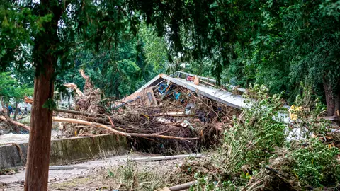 Un puente destruido por las inundaciones en la localidad alemana de Bad Neuenahr Un puente destruido por las inundaciones en la localidad alemana de Bad Neuenahr