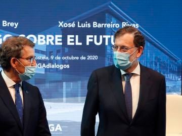 El expresidente del Gobierno, Mariano Rajoy, y el presidente de la Xunta, Alberto Núñez Feijóo