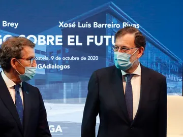 El expresidente del Gobierno, Mariano Rajoy, y el presidente de la Xunta, Alberto Núñez Feijóo El expresidente del Gobierno, Mariano Rajoy, y el presidente de la Xunta, Alberto Núñez Feijóo