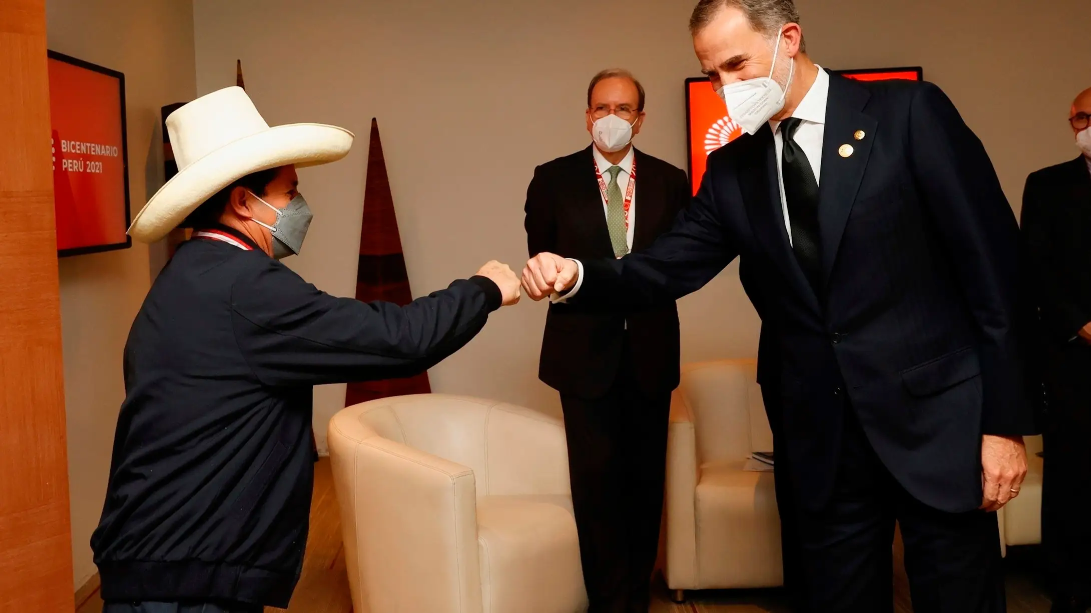 El rey Felipe VI en su encuentro con Pedro Castillo, durante la visita a Perú El rey Felipe VI en su encuentro con Pedro Castillo, durante la visita a Perú