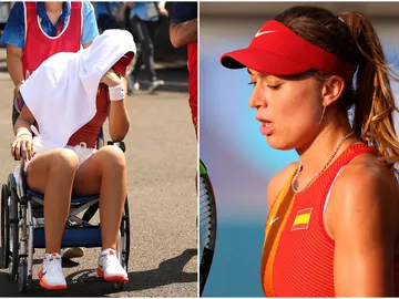 Paula Badosa sufre un golpe de calor y abandona la pista en silla de ruedas Paula Badosa sufre un golpe de calor y abandona la pista en silla de ruedas