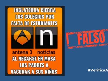  Un bulo sobre la vacunaci&oacute;n a los menores en Inglaterra utiliza la imagen de Antena 3 Noticias