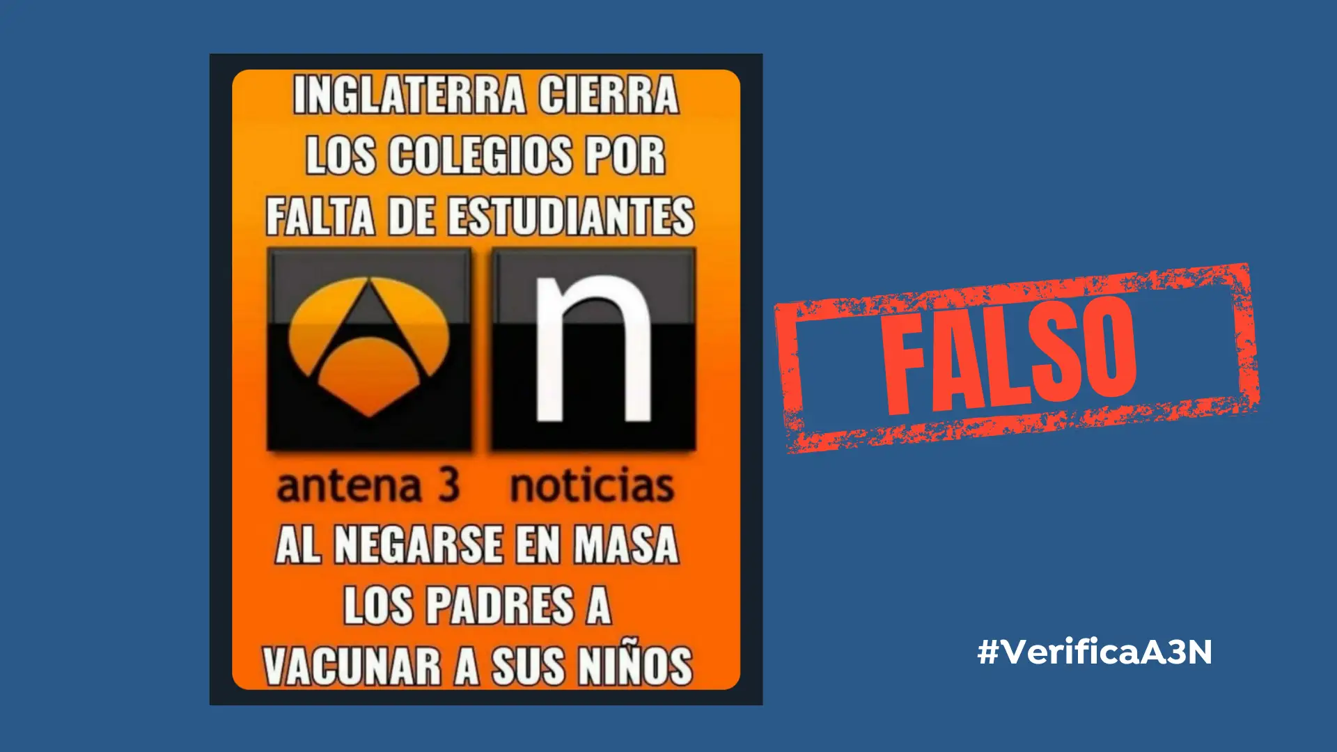 Un bulo sobre la vacunación a los menores en Inglaterra utiliza la imagen de Antena 3 Noticias Un bulo sobre la vacunación a los menores en Inglaterra utiliza la imagen de Antena 3 Noticias
